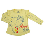 Girls Full Sleeves Jersey T-Shirt - Yellow, Kids, Girls T-Shirts, Chase Value, Chase Value