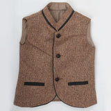 Boys Jute Fancy Waist Coat - Brown, Kids, Boys Waistcoats, Chase Value, Chase Value