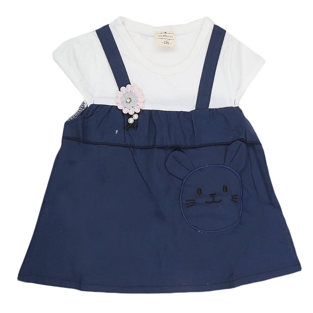 Newborn Girls Frock - Navy Blue, Kids, NB Girls Frocks, Chase Value, Chase Value