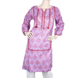 Women's Printed Kurti - Purple, Women, Ready Kurtis, Chase Value, Chase Value