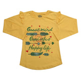 Girls Full Sleeves Jersey T-Shirt - Yellow, Kids, Girls T-Shirts, Chase Value, Chase Value