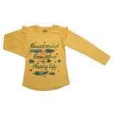 Girls Full Sleeves Jersey T-Shirt - Yellow, Kids, Girls T-Shirts, Chase Value, Chase Value