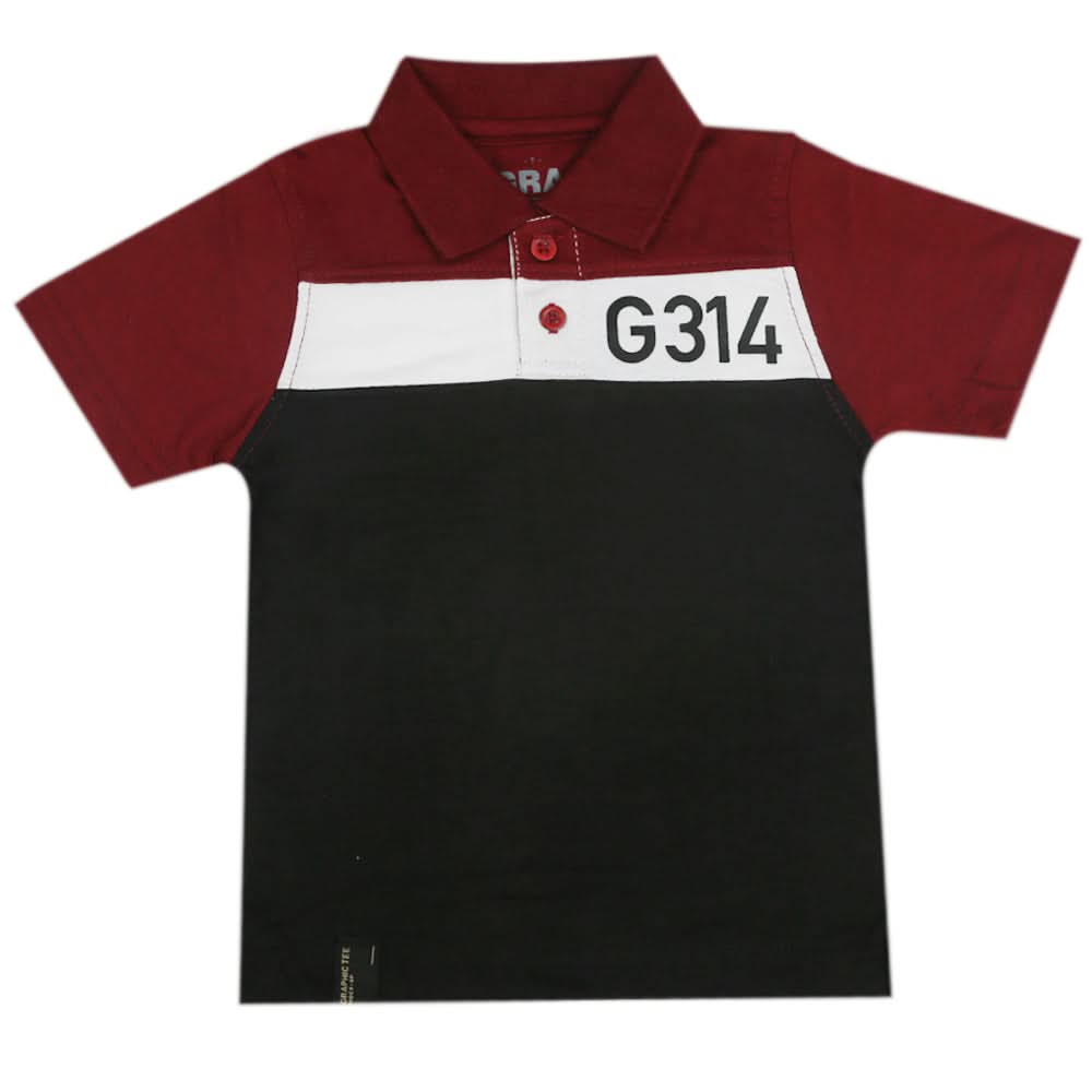Boys Half Sleeves Polo T-Shirt - Maroon, Boys T-Shirts, Chase Value, Chase Value