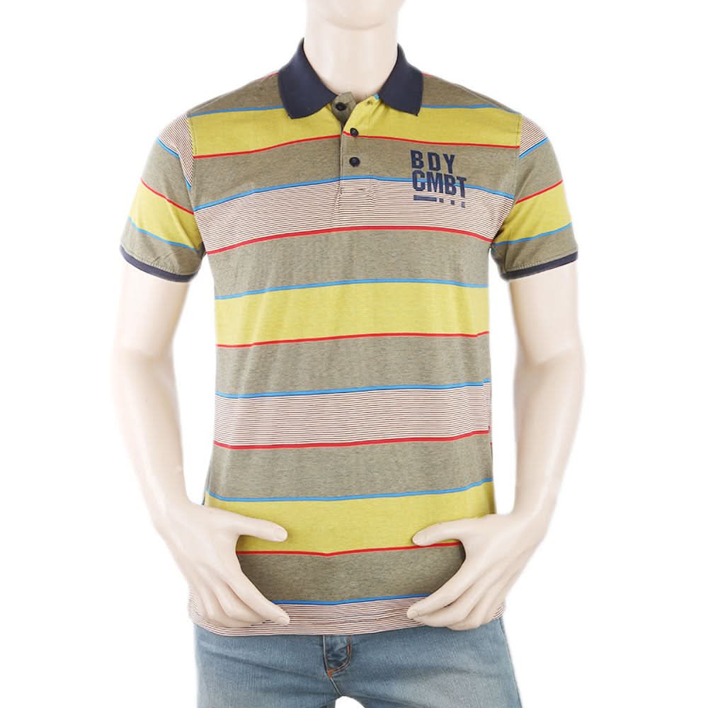 Men's Yarn Dyed Half Sleeves Polo T-Shirt - Mustard, Men, T-Shirts And Polos, Chase Value, Chase Value