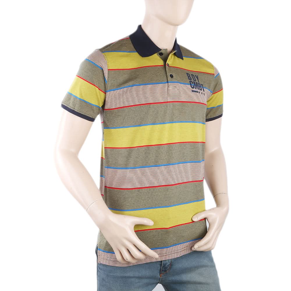 Men's Yarn Dyed Half Sleeves Polo T-Shirt - Mustard, Men, T-Shirts And Polos, Chase Value, Chase Value
