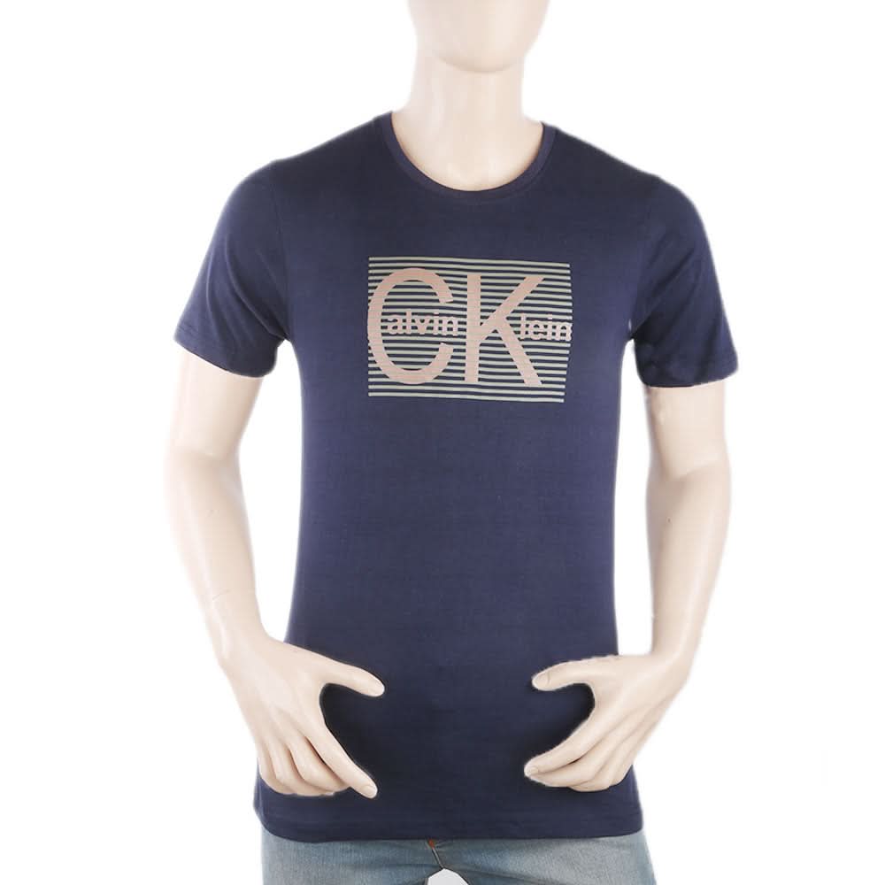 Men's Round Neck Half Sleeves T-Shirt - Navy Blue, Men, T-Shirts And Polos, Chase Value, Chase Value