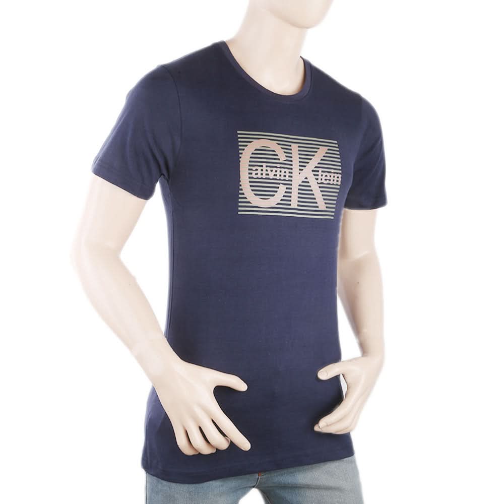 Men's Round Neck Half Sleeves T-Shirt - Navy Blue, Men, T-Shirts And Polos, Chase Value, Chase Value