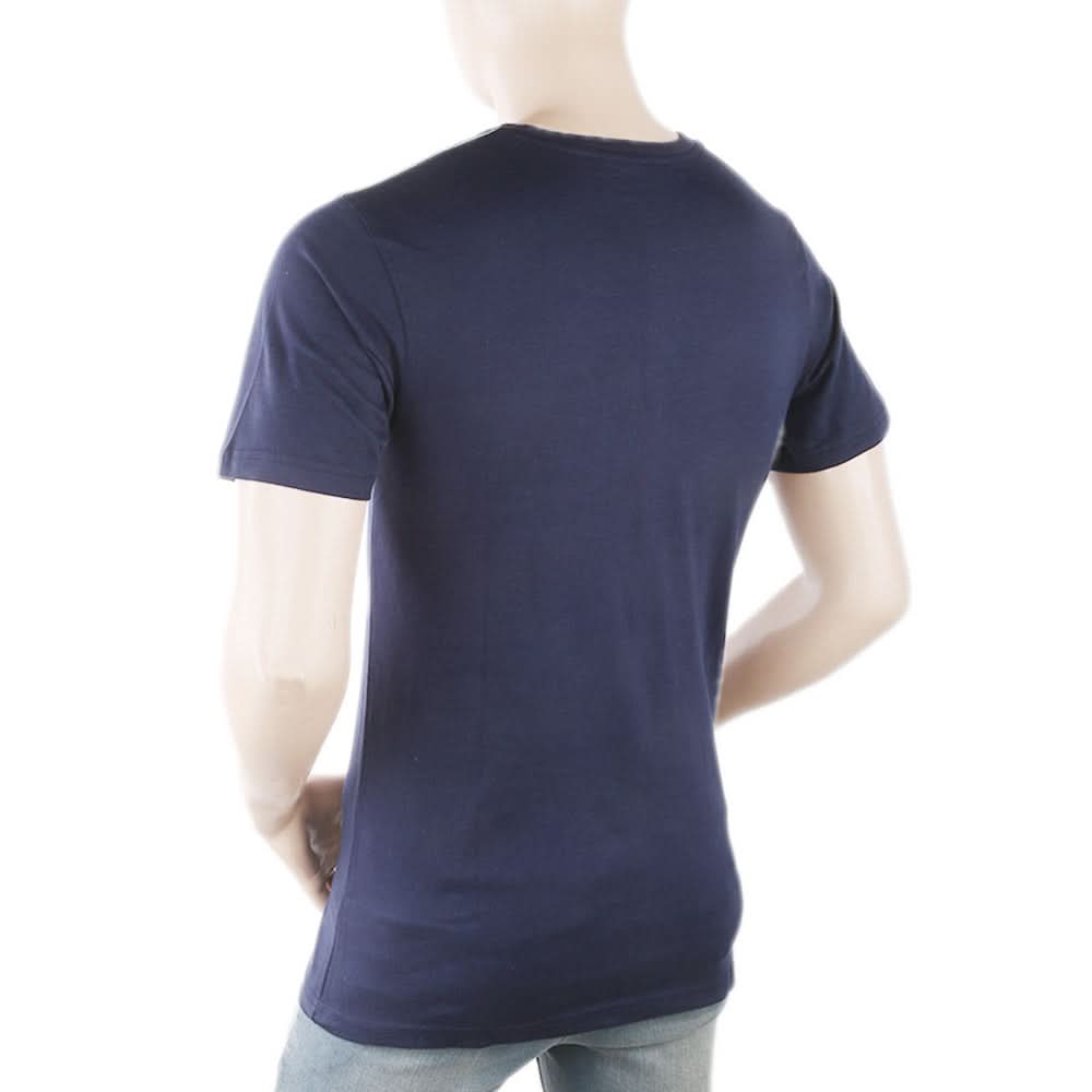 Men's Round Neck Half Sleeves T-Shirt - Navy Blue, Men, T-Shirts And Polos, Chase Value, Chase Value