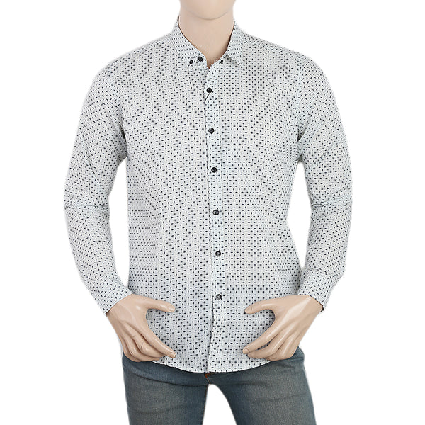 Men's Casual Printed Shirt - White, Men, T-Shirts And Polos, Chase Value, Chase Value