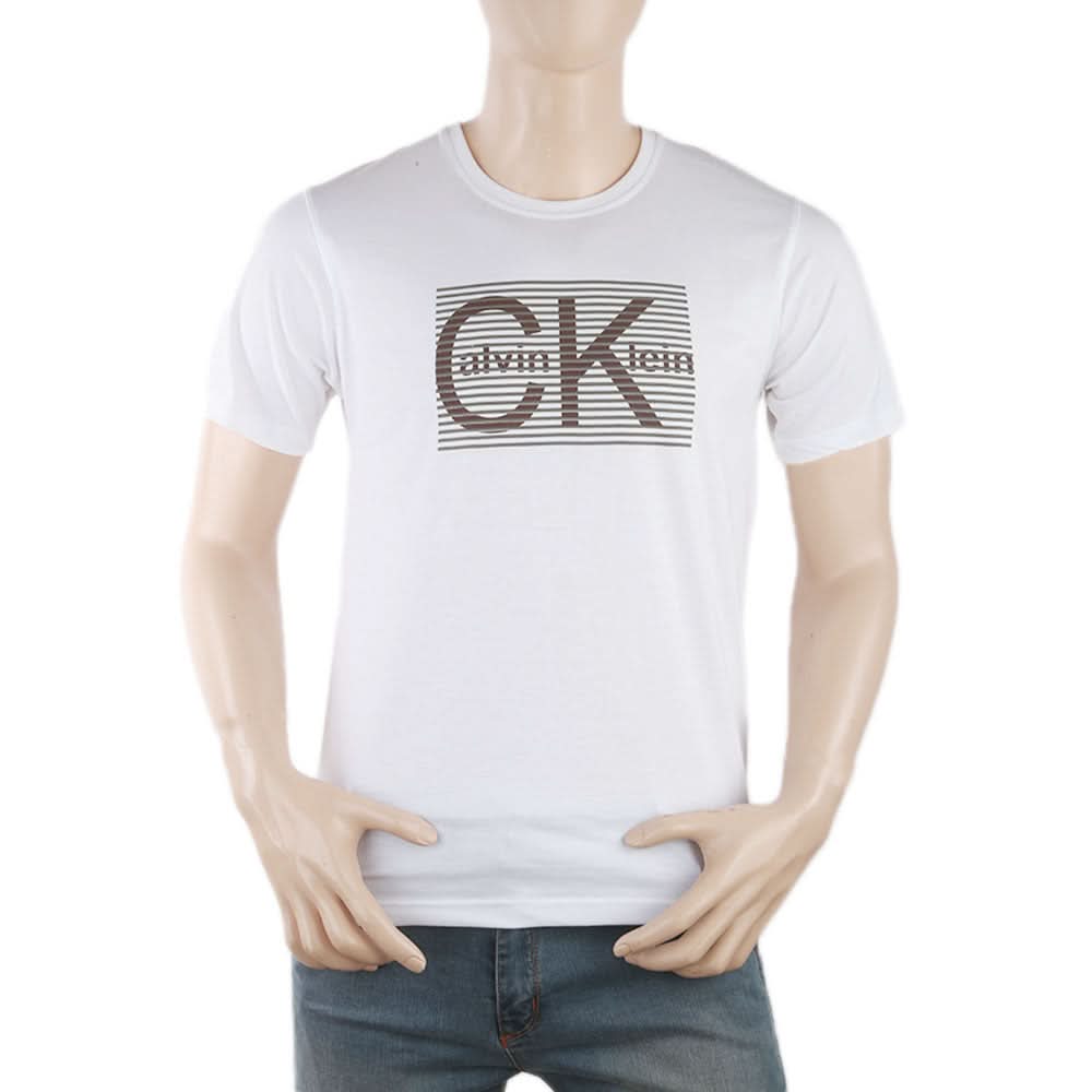 Men's Round Neck Half Sleeves T-Shirt - White, Men, T-Shirts And Polos, Chase Value, Chase Value