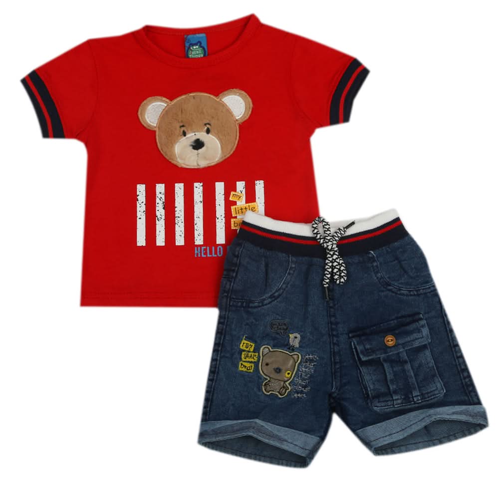 Newborn Boys Half Sleeves Suits - Red, Kids, Newborn Boys Sets And Suits, Chase Value, Chase Value
