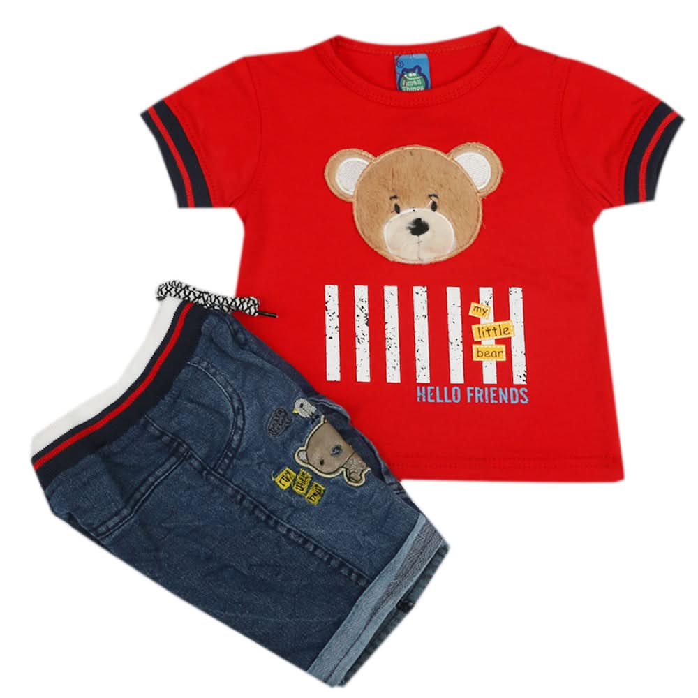 Newborn Boys Half Sleeves Suits - Red, Kids, Newborn Boys Sets And Suits, Chase Value, Chase Value