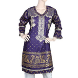 Women's Embroidered Kurti - Dark Purple, Women, Ready Kurtis, Chase Value, Chase Value