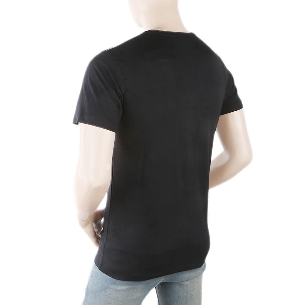 Men's Round Neck Half Sleeves T-Shirt - Black, Men, T-Shirts And Polos, Chase Value, Chase Value