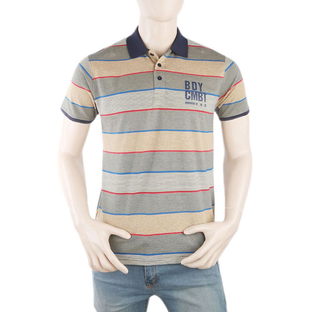 Men's Yarn Dyed Half Sleeves Polo T-Shirt - Green, Men, T-Shirts And Polos, Chase Value, Chase Value