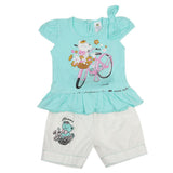 Newborn Girls Half Sleeves Suits - Sea Green, Kids, Newborn Girls Sets And Suits, Chase Value, Chase Value