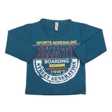 Boys Full Sleeves T-Shirt  8736 - Steel Blue, Kids, Boys T-Shirts, Chase Value, Chase Value