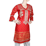 Women's Embroidered Kurti - Red, Women, Ready Kurtis, Chase Value, Chase Value