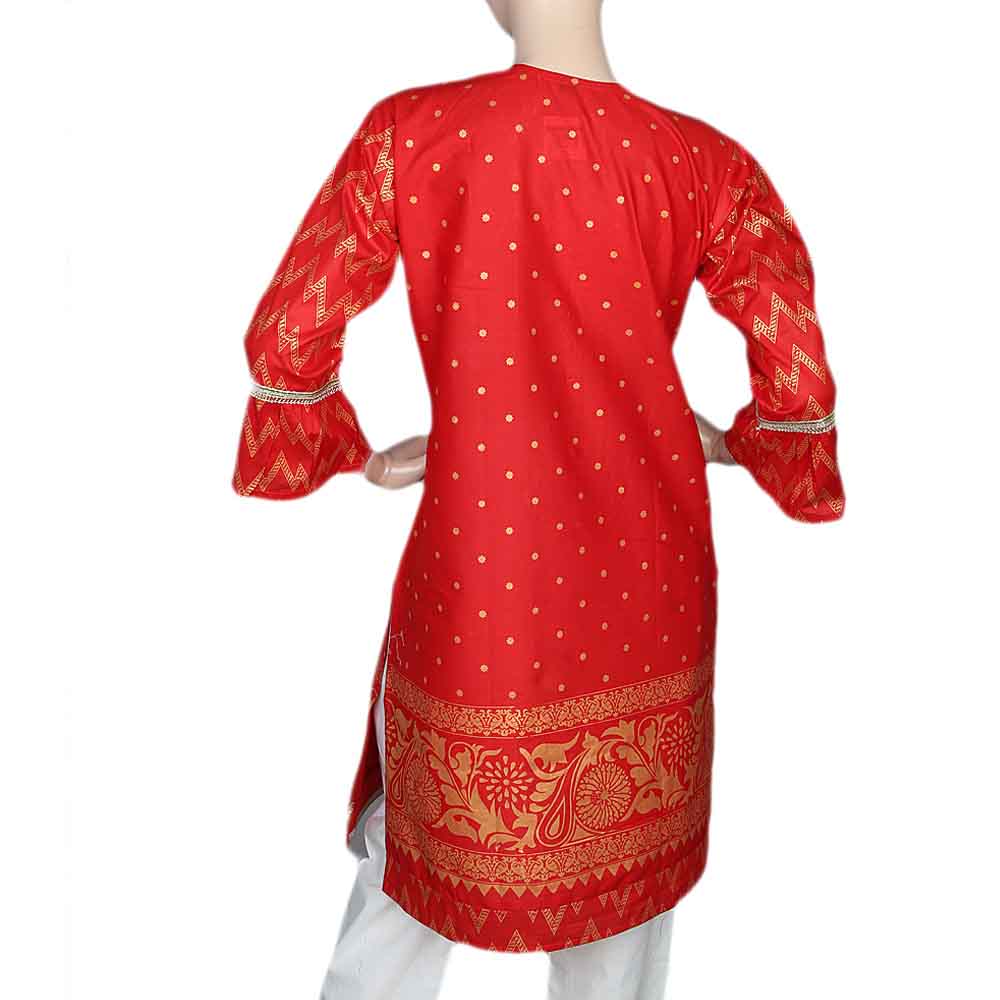 Women's Embroidered Kurti - Red, Women, Ready Kurtis, Chase Value, Chase Value