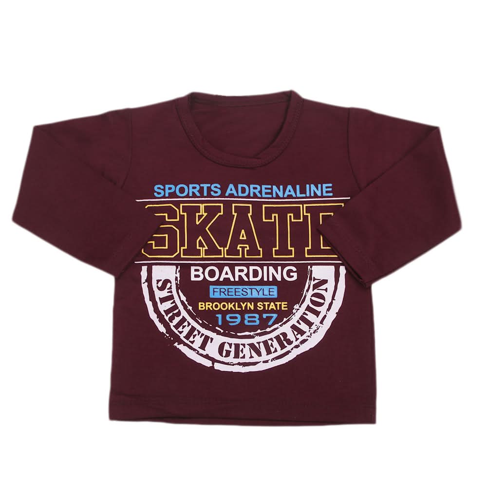 Boys Full Sleeves T-Shirt  8736 - Dark Purple, Kids, Boys T-Shirts, Chase Value, Chase Value