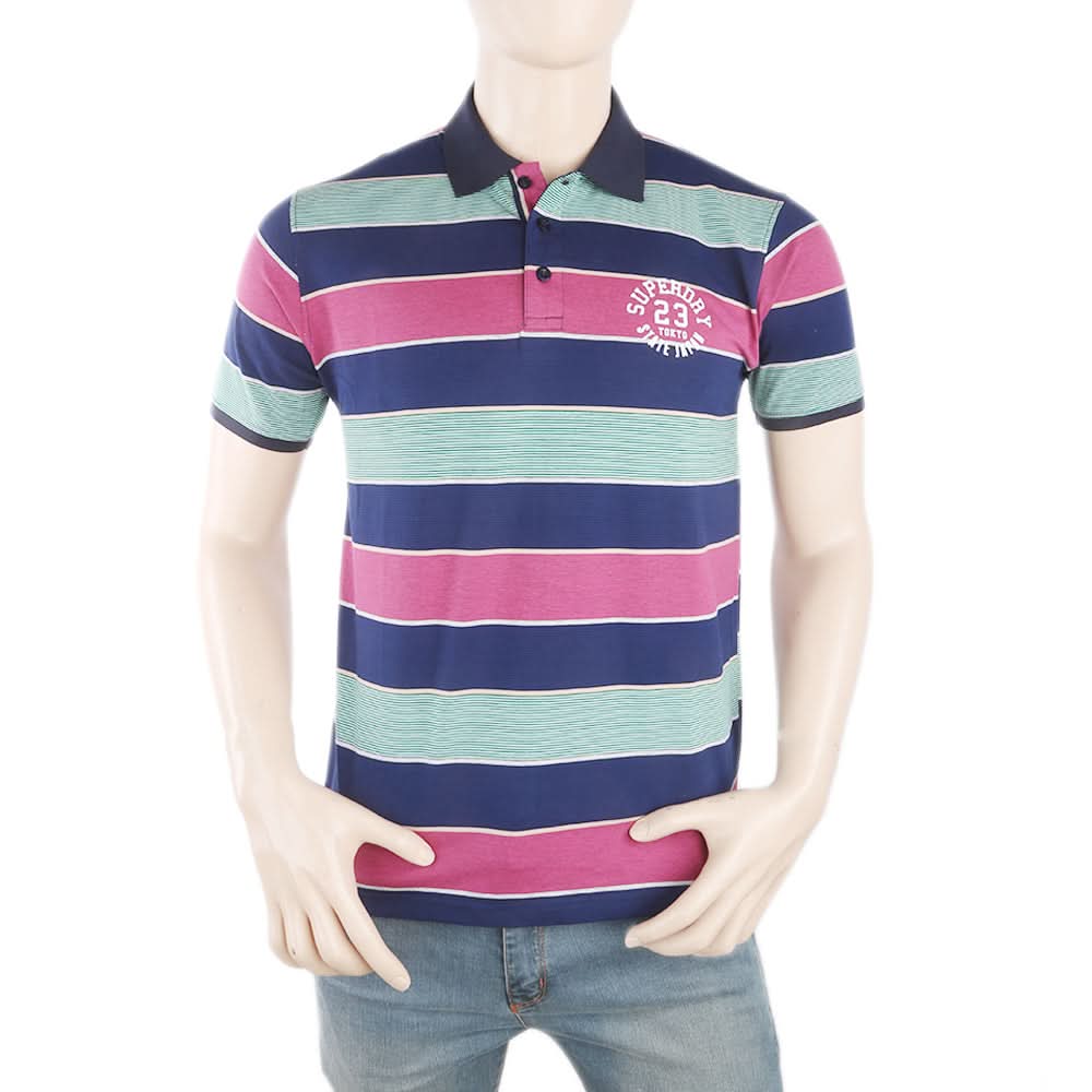 Men's Yarn Dyed Half Sleeves Polo T-Shirt - Multi, Men, T-Shirts And Polos, Chase Value, Chase Value