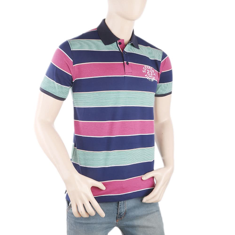 Men's Yarn Dyed Half Sleeves Polo T-Shirt - Multi, Men, T-Shirts And Polos, Chase Value, Chase Value