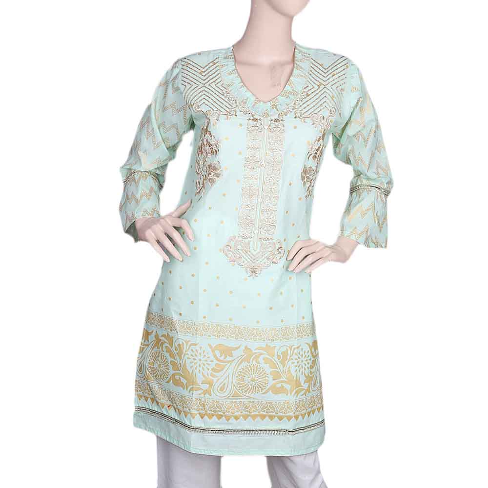 Women's Embroidered Kurti - Sea Green, Women, Ready Kurtis, Chase Value, Chase Value