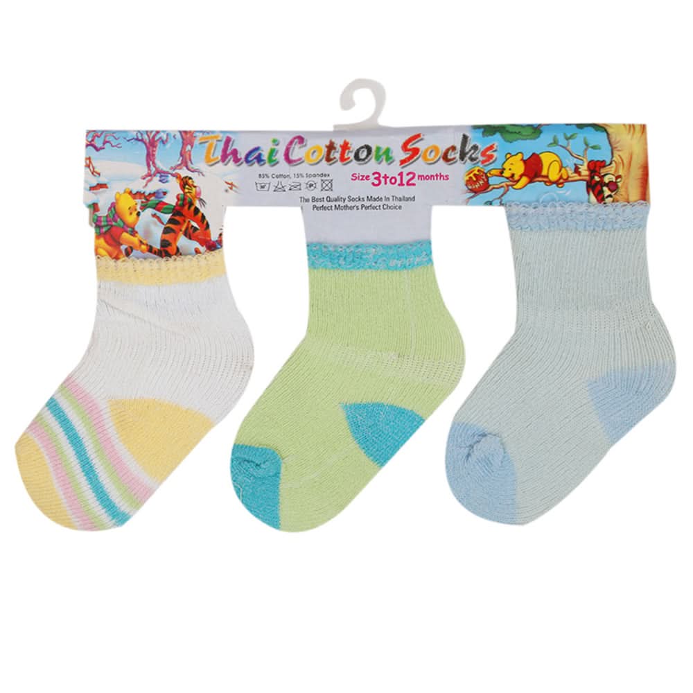 Newborn Socks Pack Of 3 - I, Newborn Caps, Shoes & Socks, Chase Value, Chase Value