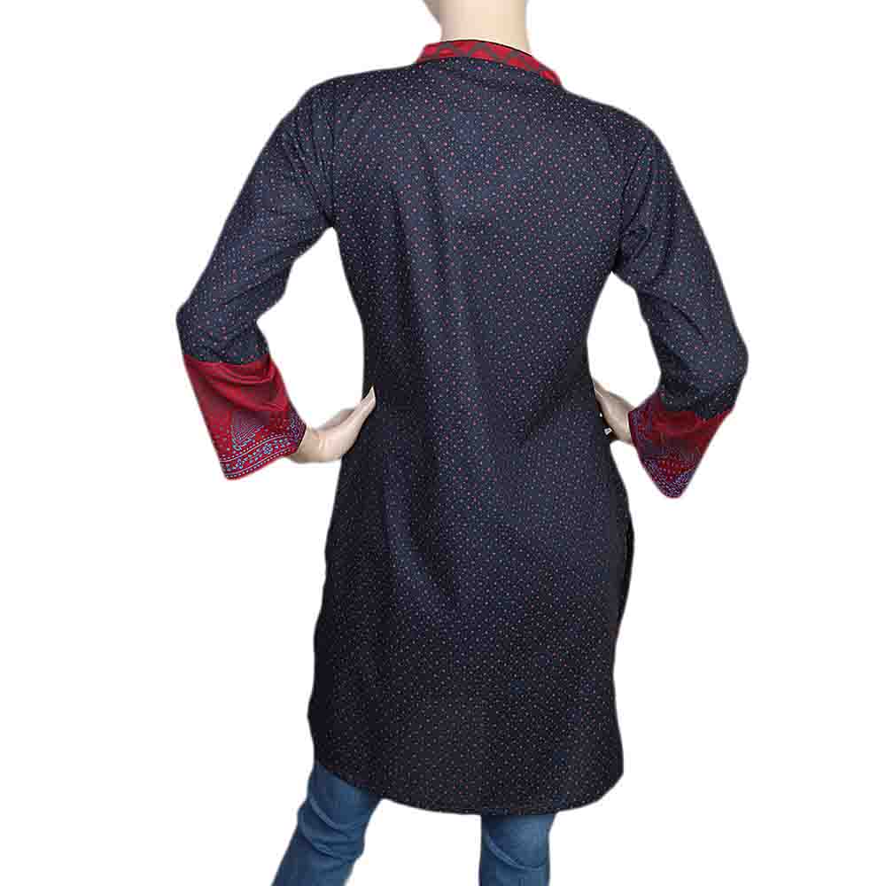 Women's Printed Cotton Kurti - Navy Blue, Women, Ready Kurtis, Chase Value, Chase Value