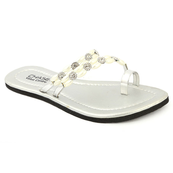 Girls Slippers J-530-A - Silver, Kids, Girls Slippers, Chase Value, Chase Value