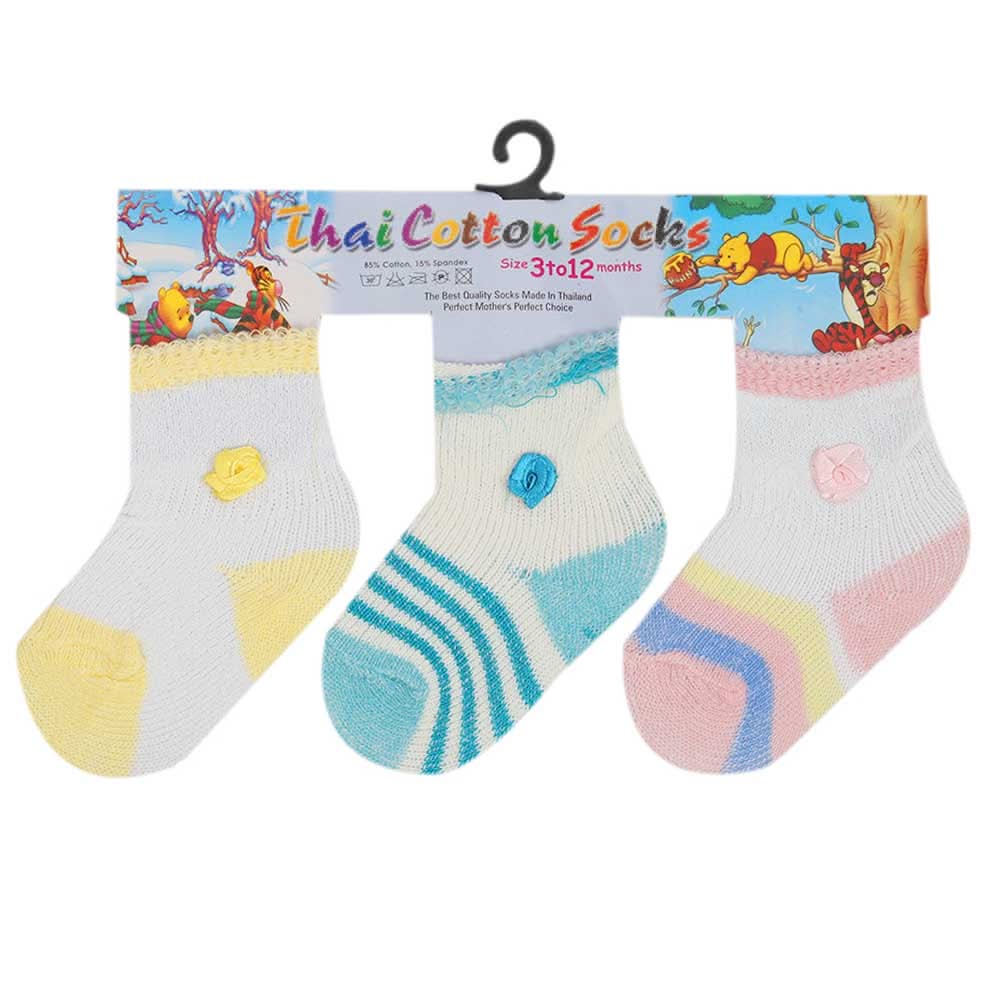 Newborn Socks Pack Of 3 - JJ, Newborn Caps, Shoes & Socks, Chase Value, Chase Value