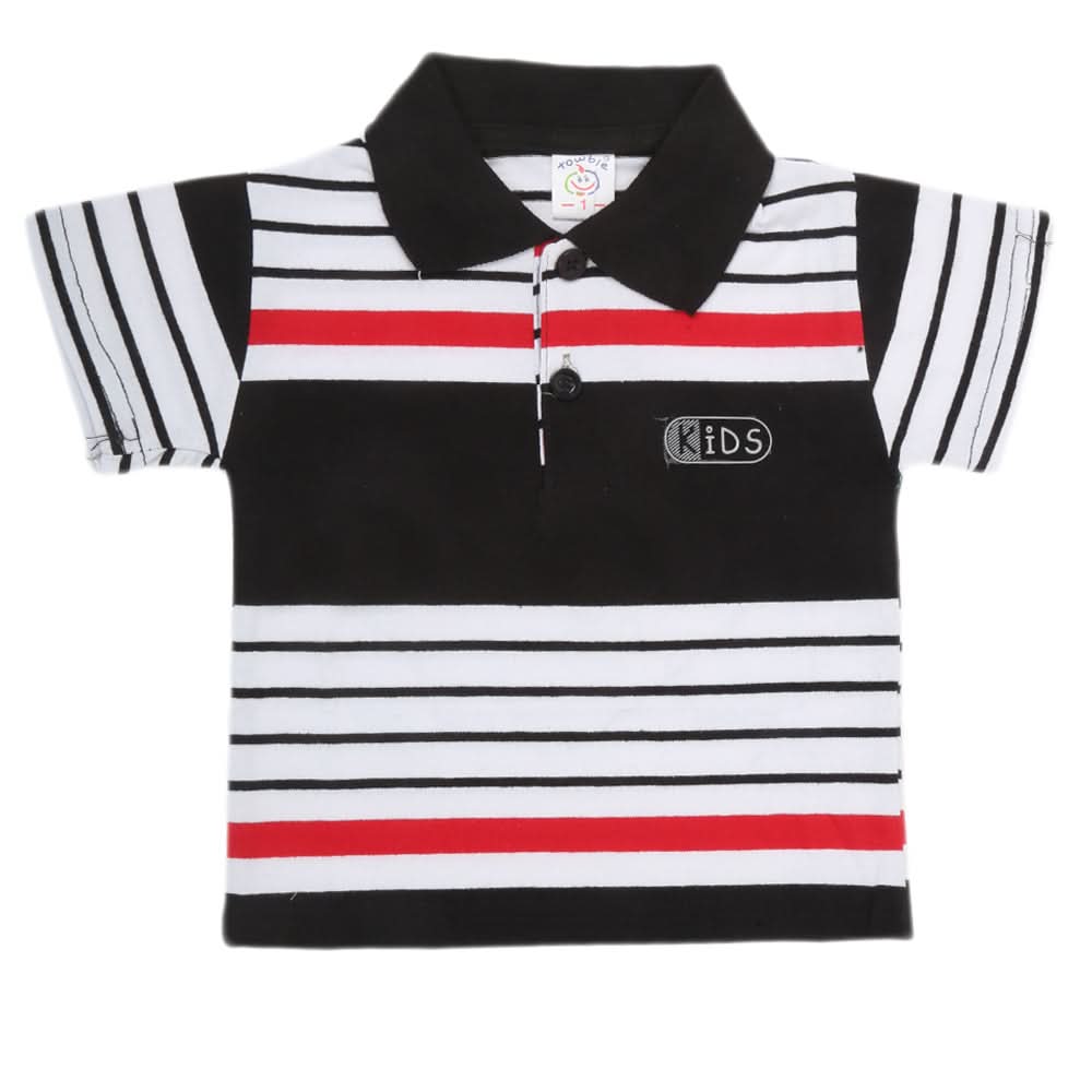 Newborn Boys Yarn Dyed T-Shirt - Black, Kids, NB Boys Shirts And T-Shirts, Chase Value, Chase Value