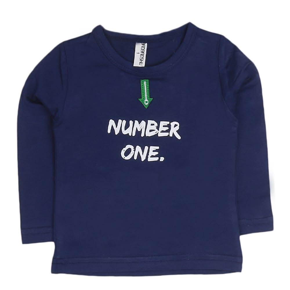 Boys Full Sleeves T-Shirt - Navy Blue, Kids, Boys T-Shirts, Chase Value, Chase Value