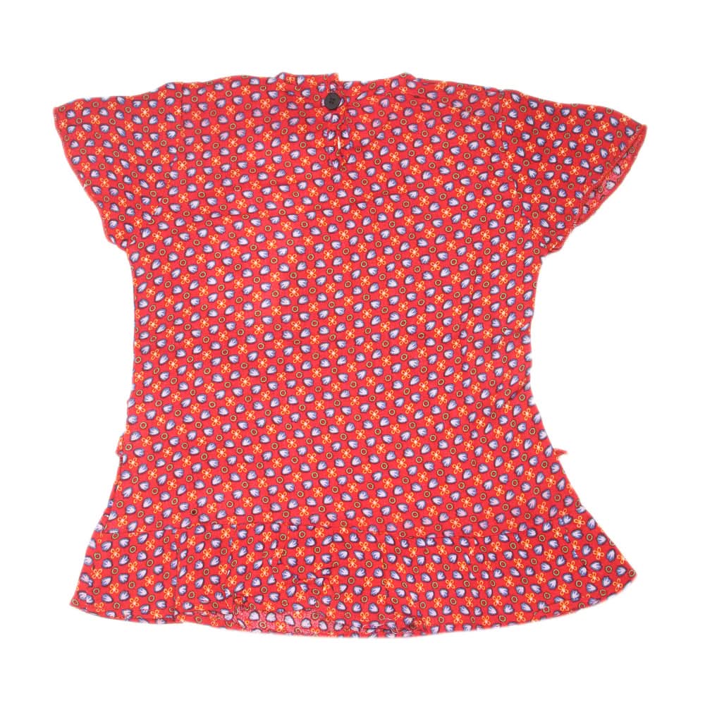 Girls Woven Half Sleeves Top - Red, Kids, Tops, Chase Value, Chase Value