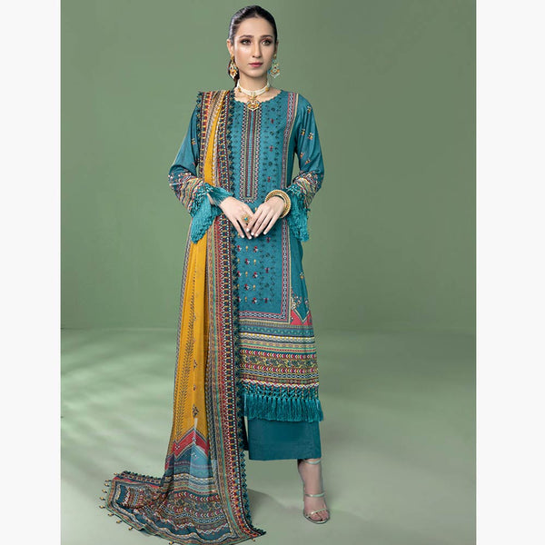 Schick Kinara Embroidered Lawn 3Pcs Unstitched Suit - 10, Women, 3Pcs Shalwar Suit, Schick Creation, Chase Value