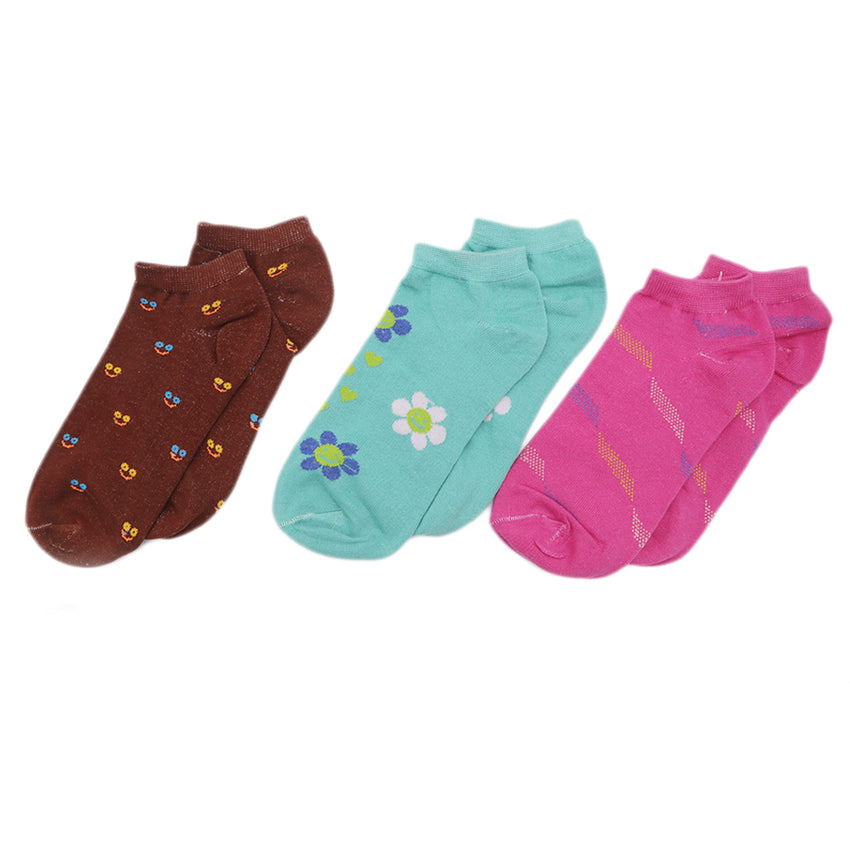 Women's 3Pcs Colorful Socks, Women, Socks Stocking And Gloves, Chase Value, Chase Value