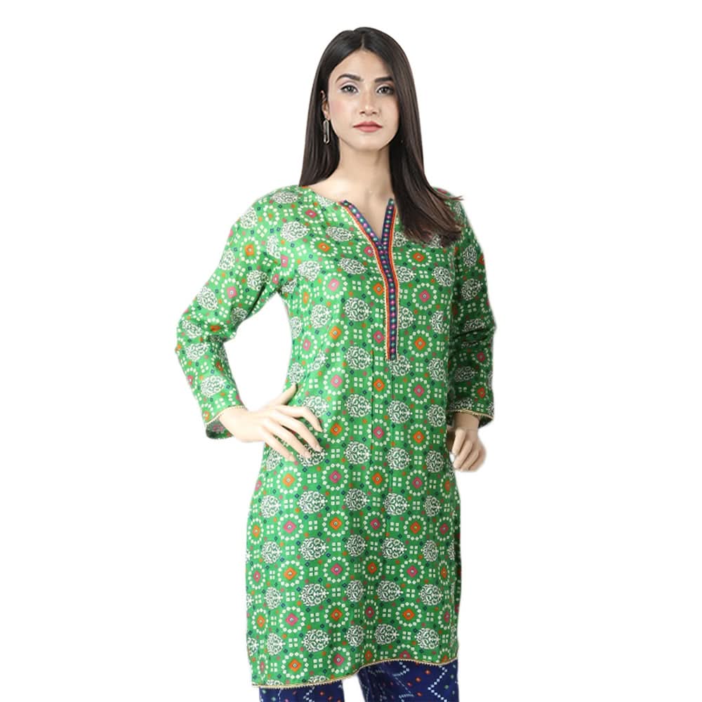 Mahnoor Printed Un-Stitched 1pcs Cotton Kurti - 15, Women, Unstitched Kurti, United Textiles, Chase Value