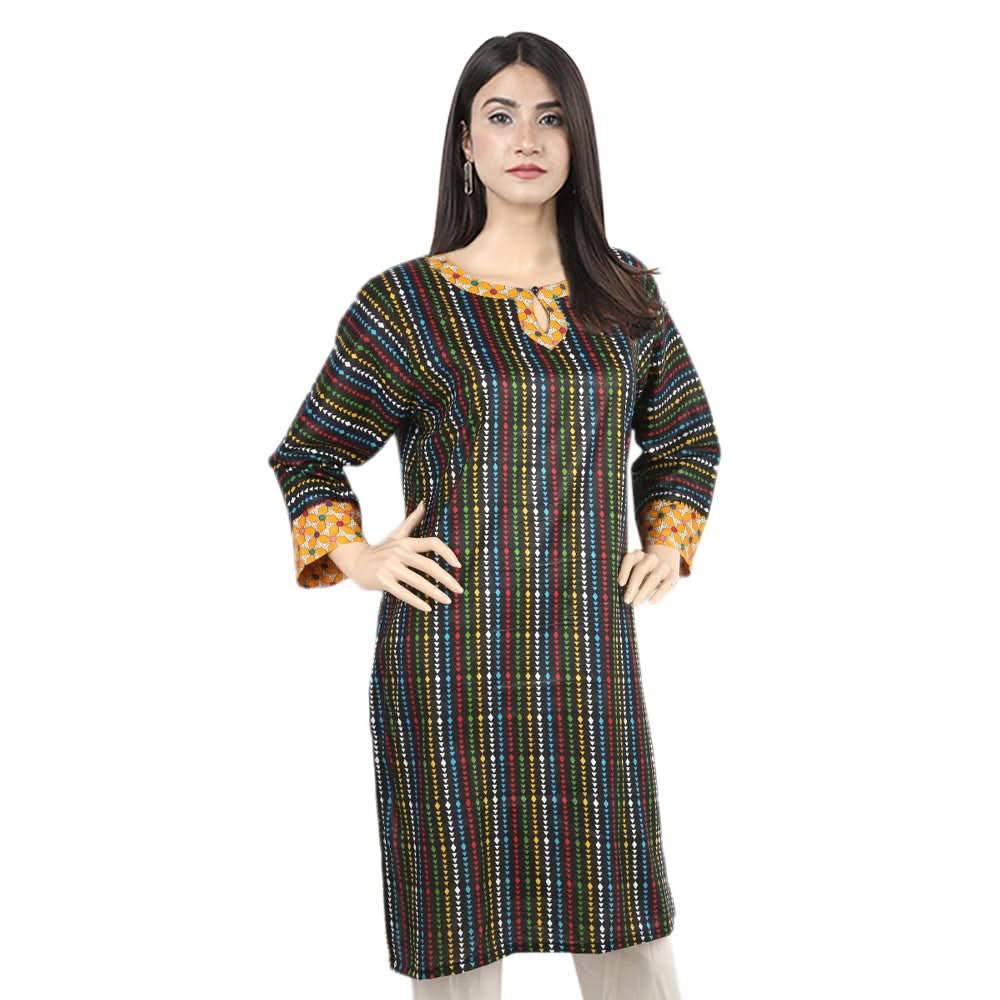 Mahnoor Printed Un-Stitched 1pcs Cotton Kurti - 02, Women, Unstitched Kurti, United Textiles, Chase Value