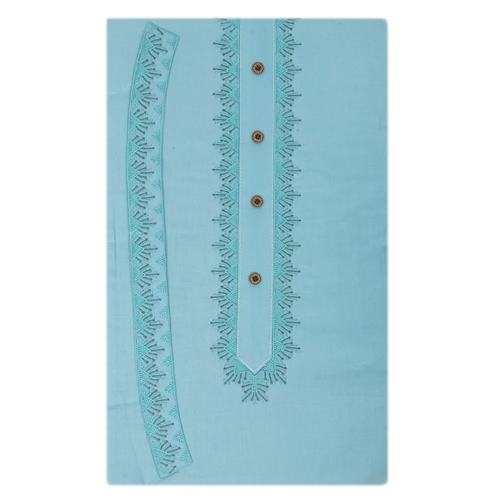 Men's Mashriq Embroidered Un-Stitched Suit - Light-Blue, Men, Unstitched Fabric, Chase Value, Chase Value