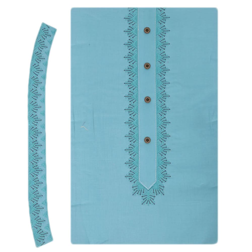 Men's Mashriq Embroidered Un-Stitched Suit - Light-Blue, Men, Unstitched Fabric, Chase Value, Chase Value