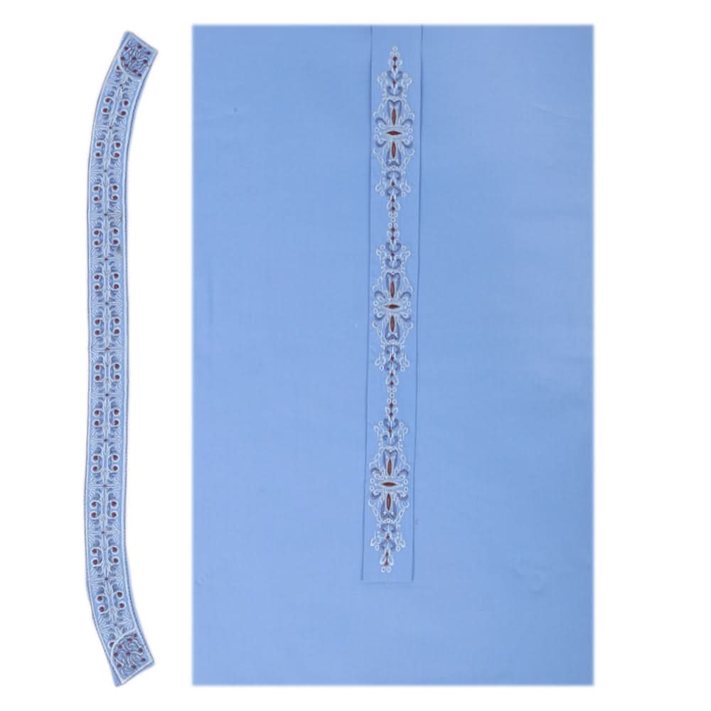 Men's Mashriq Embroidered Un-Stitched Suit - Light-Blue, Men, Unstitched Fabric, Chase Value, Chase Value