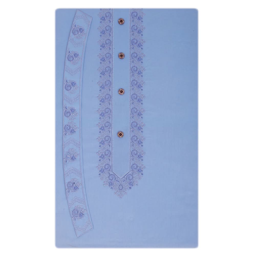 Men's Mashriq Embroidered Un-Stitched Suit - Light-Blue, Men, Unstitched Fabric, Chase Value, Chase Value