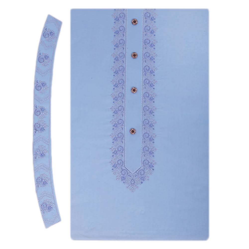 Men's Mashriq Embroidered Un-Stitched Suit - Light-Blue, Men, Unstitched Fabric, Chase Value, Chase Value