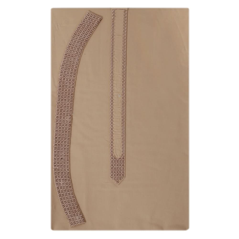 Men's Mashriq Embroidered Un-Stitched Suit - Light-Brown, Men, Unstitched Fabric, Chase Value, Chase Value
