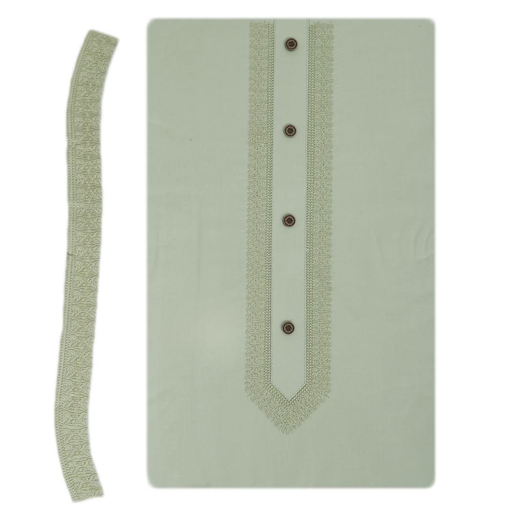 Men's Mashriq Embroidered Un-Stitched Suit - Light-Green, Men, Unstitched Fabric, Chase Value, Chase Value