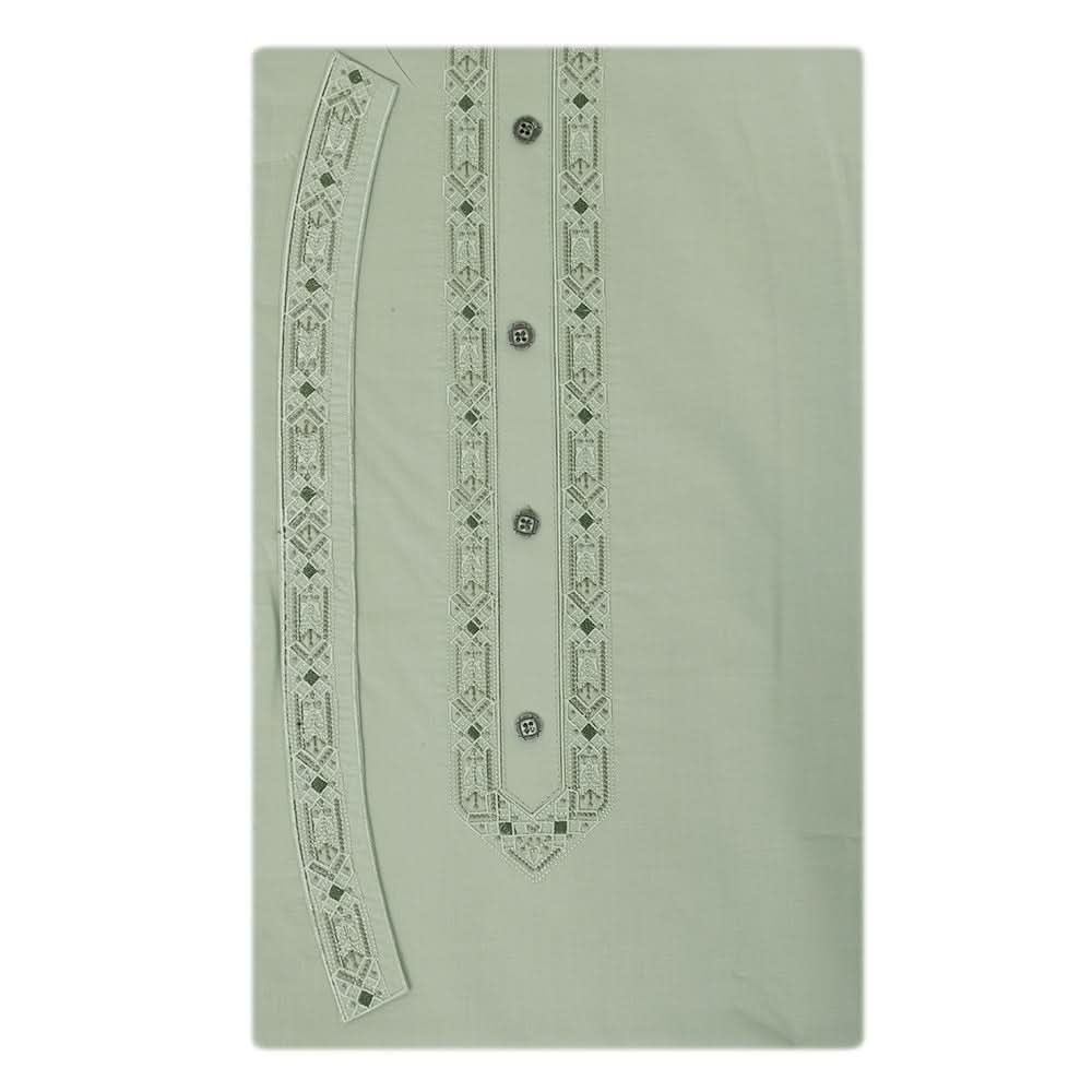 Men's Mashriq Embroidered Un-Stitched Suit - Light-Green, Men, Unstitched Fabric, Chase Value, Chase Value