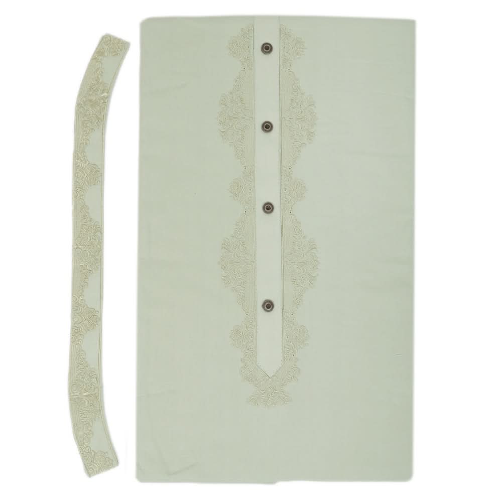 Men's Mashriq Embroidered Un-Stitched Suit - Light-Green, Men, Unstitched Fabric, Chase Value, Chase Value