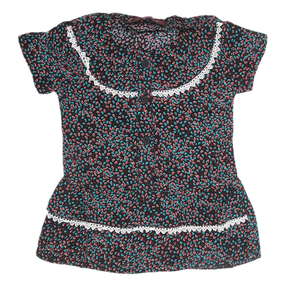 Girls Woven Half Sleeves Top - Sea Green, Kids, Tops, Chase Value, Chase Value