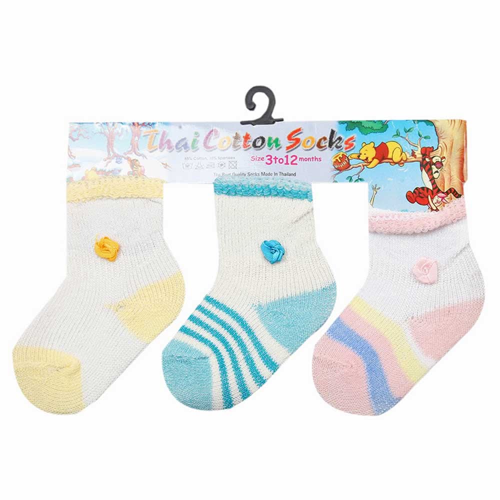 Newborn Socks Pack Of 3 - LL, Newborn Caps, Shoes & Socks, Chase Value, Chase Value