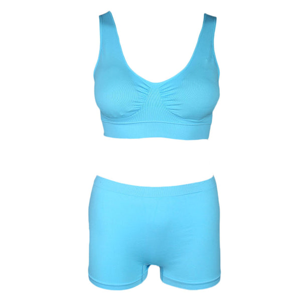 Women's Sports Bra & Panty Set - Blue - test-store-for-chase-value